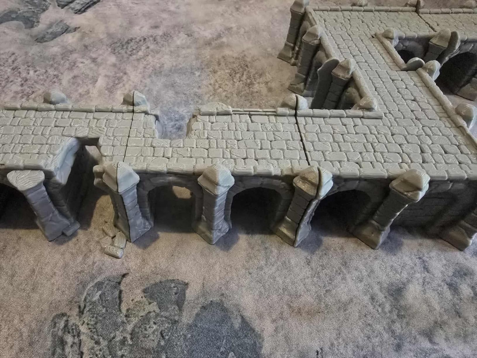 AUSPDICE DND Terrain with Modular Bridge Ruins for Dungeon Masters TTRPG | 28PCS RPG Starter Set Perfect for Tabletop - Role Playing Buildings AF687 Broken Viaduct customer photo 1