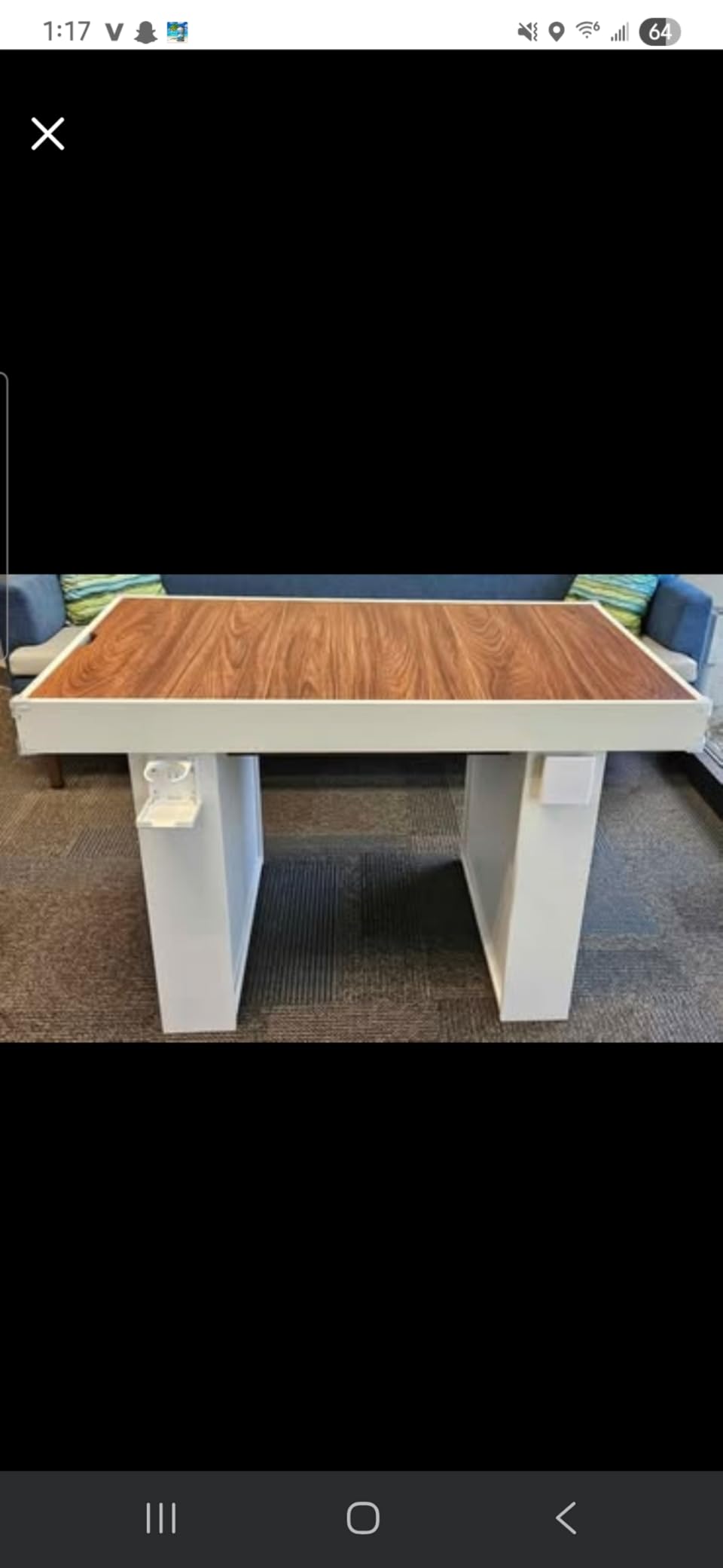 Gaming & Dining Table with Removable Top & PU Leather Mat, Board Game Table for 4-6 Players, Side Storage Shelves & Cup Holders, Corner Protectors, for Card Games, DND, Poker & Building Blocks customer photo 2
