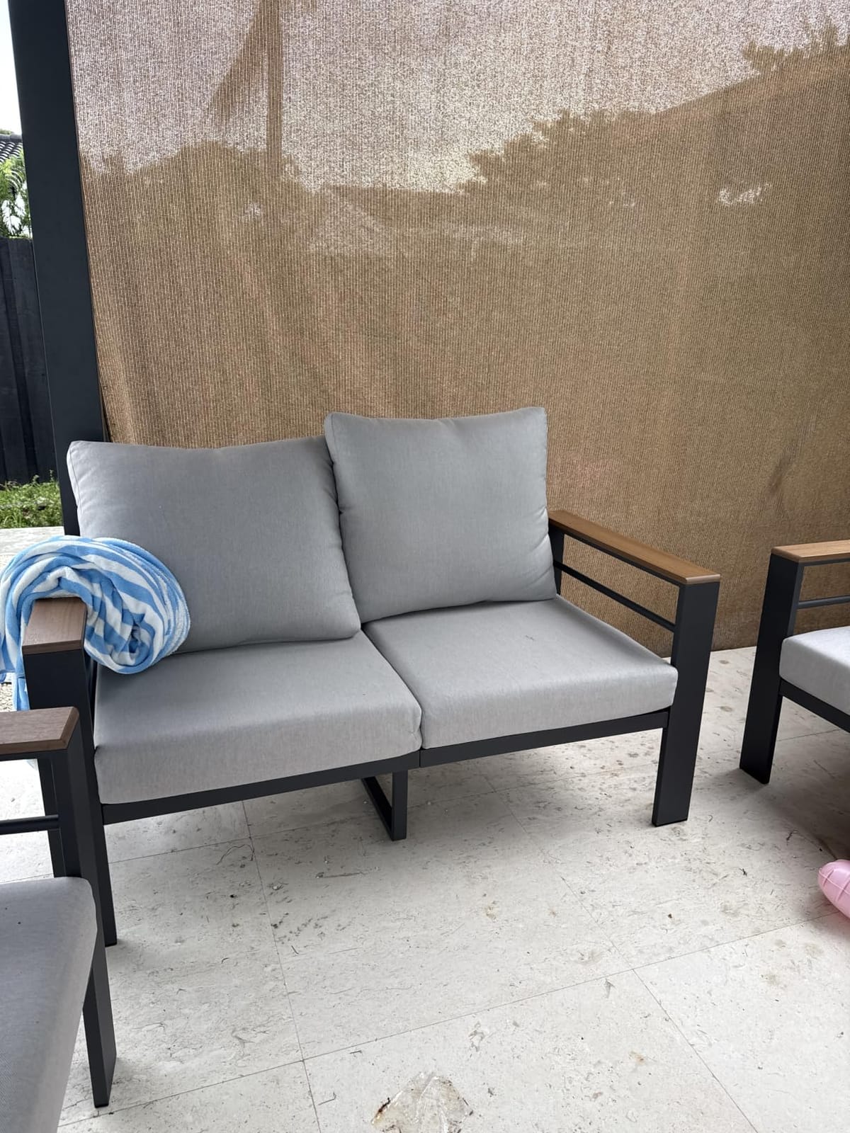 Aoxun Aluminum Patio Furniture Set 7 Seats, Oversized Outdoor Sectional with Washable Thick Cushions, Coffee Table, Patio Conversation Sets for Porch, Balcony, Deck customer photo 2