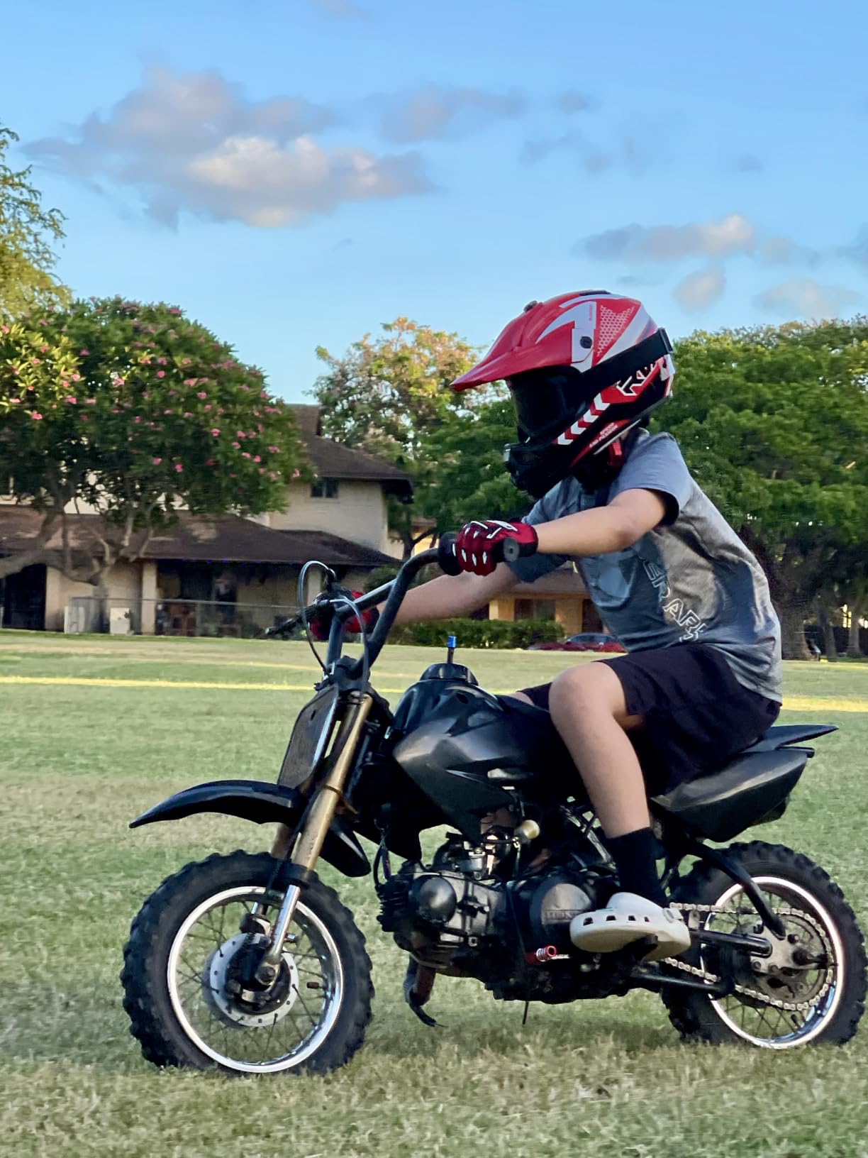 Youth Kids Dirt Bike Helmet DOT Approved, Full Face Motocross Set | 4-in-1 set includes goggles gloves storage bag, ultra-light design, adjustable visor and washable liner for ATV UTV customer photo 1