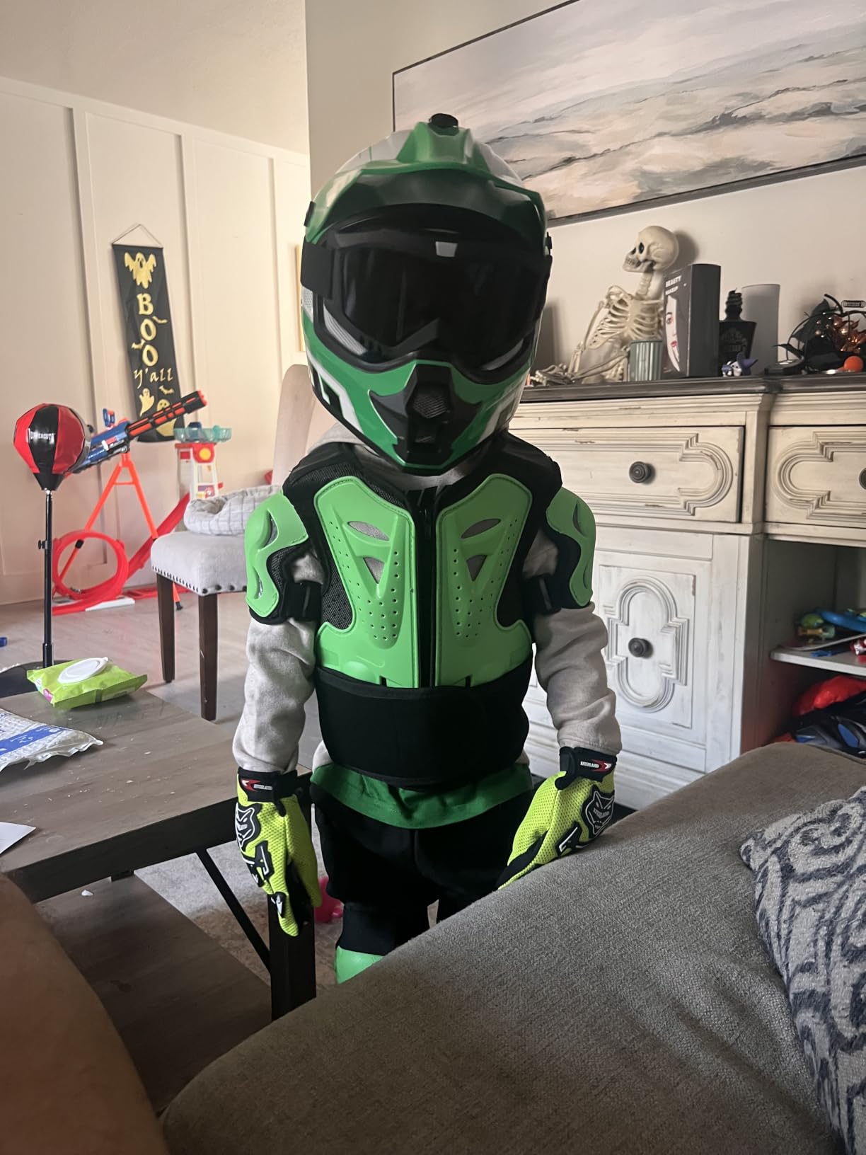 Youth Kids Dirt Bike Helmet DOT Approved, Full Face Motocross Set | 4-in-1 set includes goggles gloves storage bag, ultra-light design, adjustable visor and washable liner for ATV UTV customer photo 2