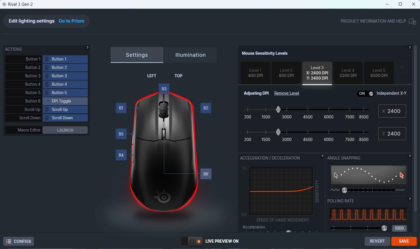 Rival 3 Gen 2 Gaming Mouse - 8500 DPI TrueMove Core Optical Sensor - 60 Million Click Durability - Low Latency - 77g Lightweight - 100% PTFE Feet - RGB - Black customer photo 1