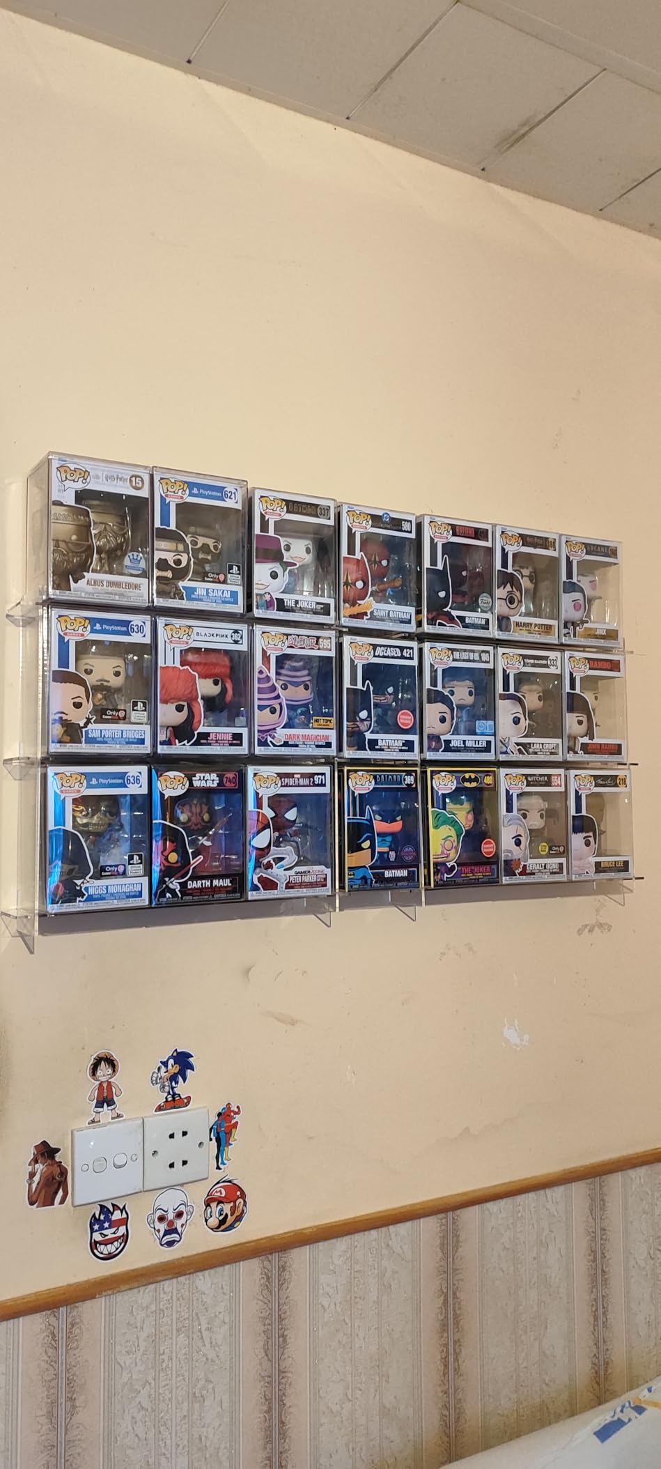 WINKINE Wall Display Shelves Compatible with 21 Funko Pop in Box, Easy Install - Only 2 Screws per Shelf, Acrylic Floating Shelves Stackable, Action Figure Stand, Collectibles Display Case, 2 Pack customer photo 1