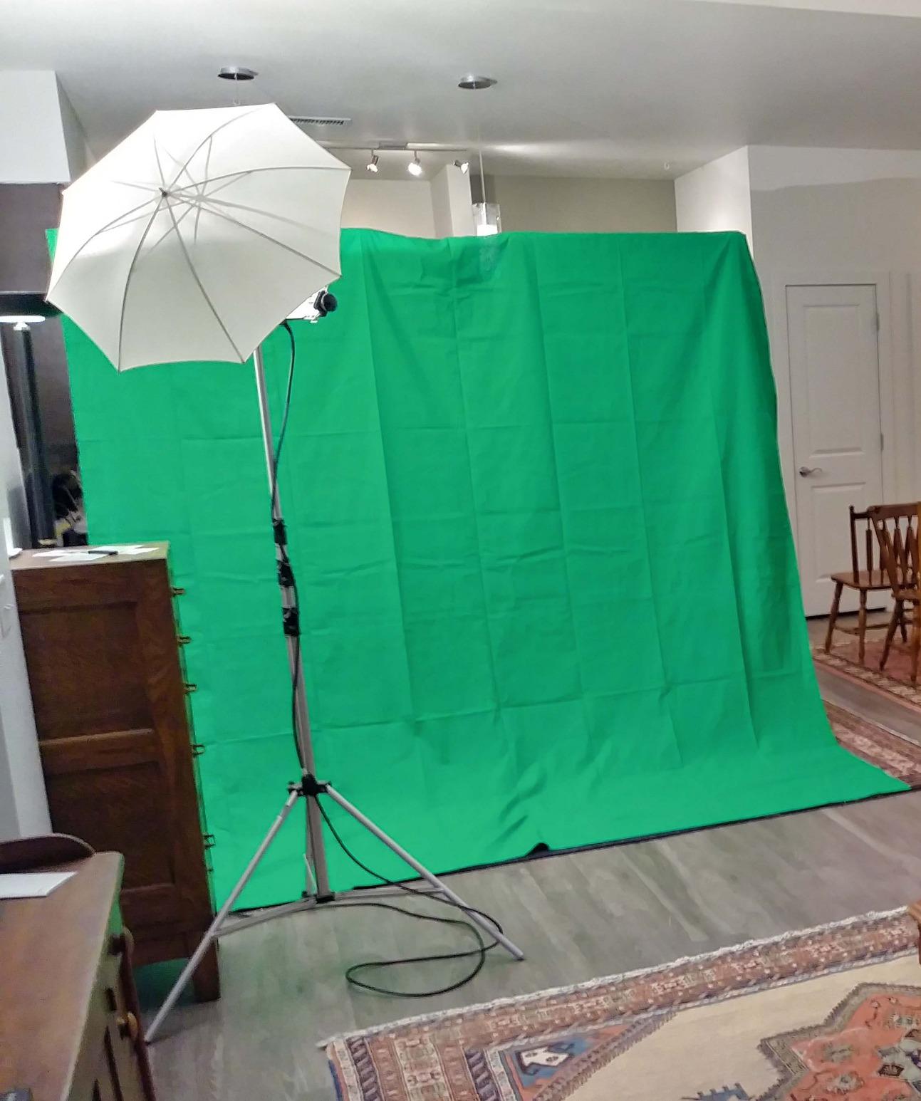 Emart 5x6.5ft Green Screen Backdrop Kit with T-Shape Stand and 6 Clamps | Reverse folding base for easy storage & transport, perfect for Photography, Photoshoot, Studio Video Recording, Streaming customer photo 1