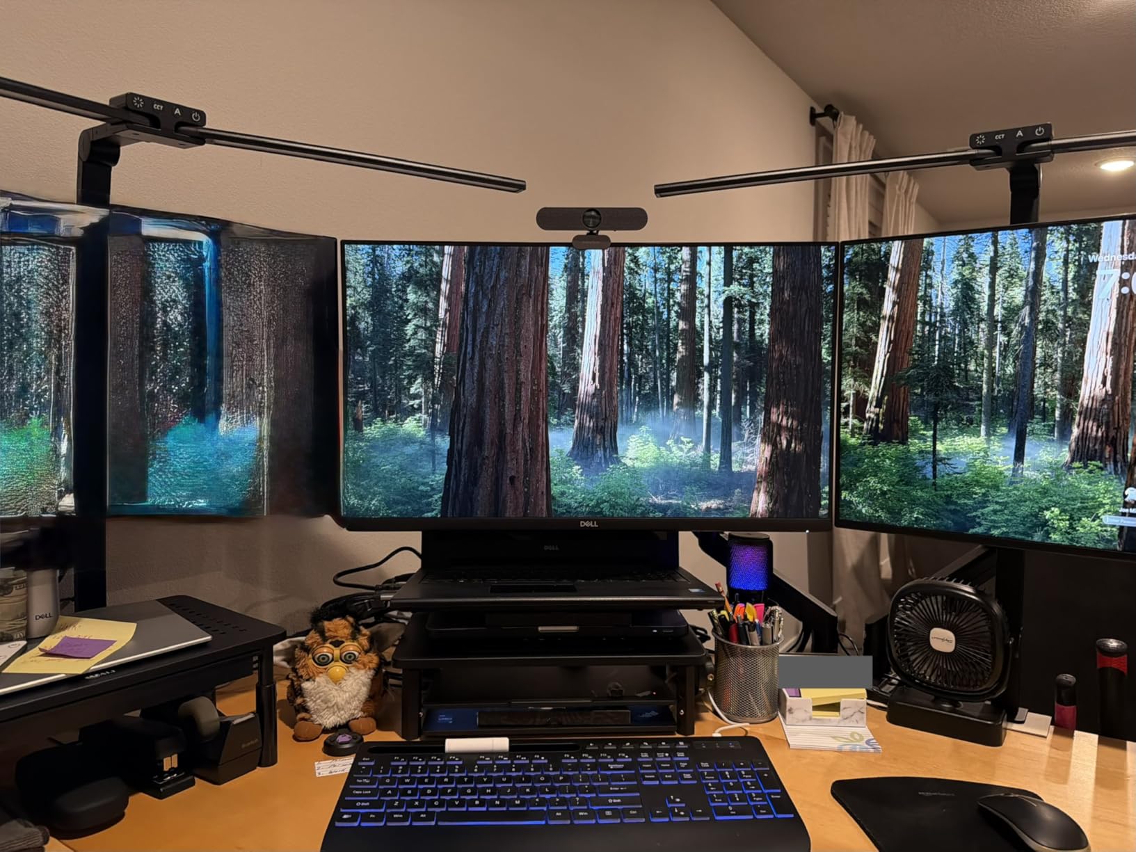 MOUNTUP Dual Monitor Stand for Max 43 inch Screens, Ultrawide Monitor Arm Height Adjustable, Heavy Duty Dual Monitor Mount, Full Motion Premium Monitors Arm, Holds 2.2 to 33 lbs, VESA Desk Mount customer photo 2
