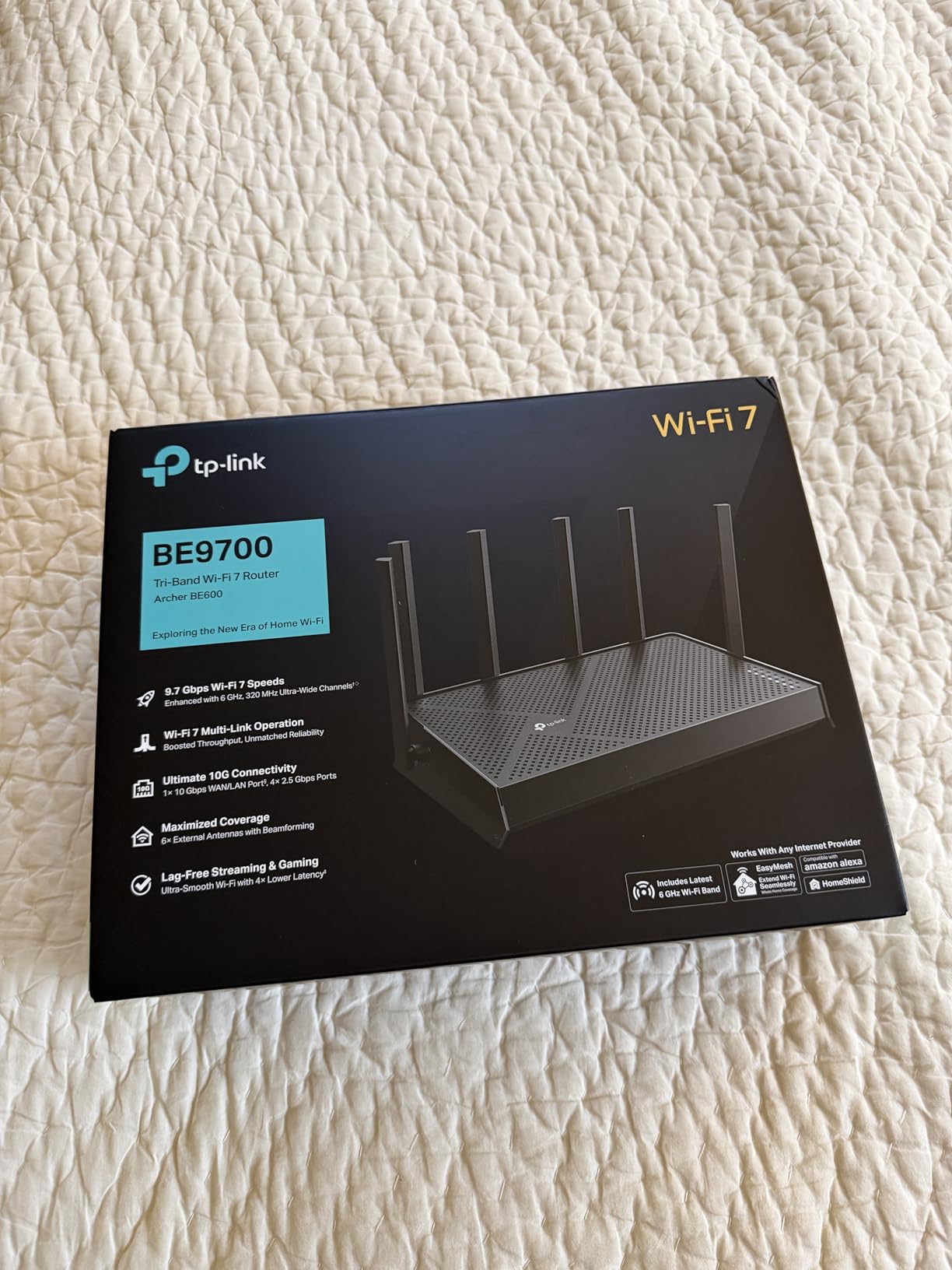 TP-Link Tri-Band BE9700 WiFi 7 Router (Archer BE600) | 10G Port, 2.5G Port, 3× 2.5G LAN, 320MHz Channel, Covers up to 2,600 sq. ft., 120 Devices, VPN, HomeShield Security customer photo 2