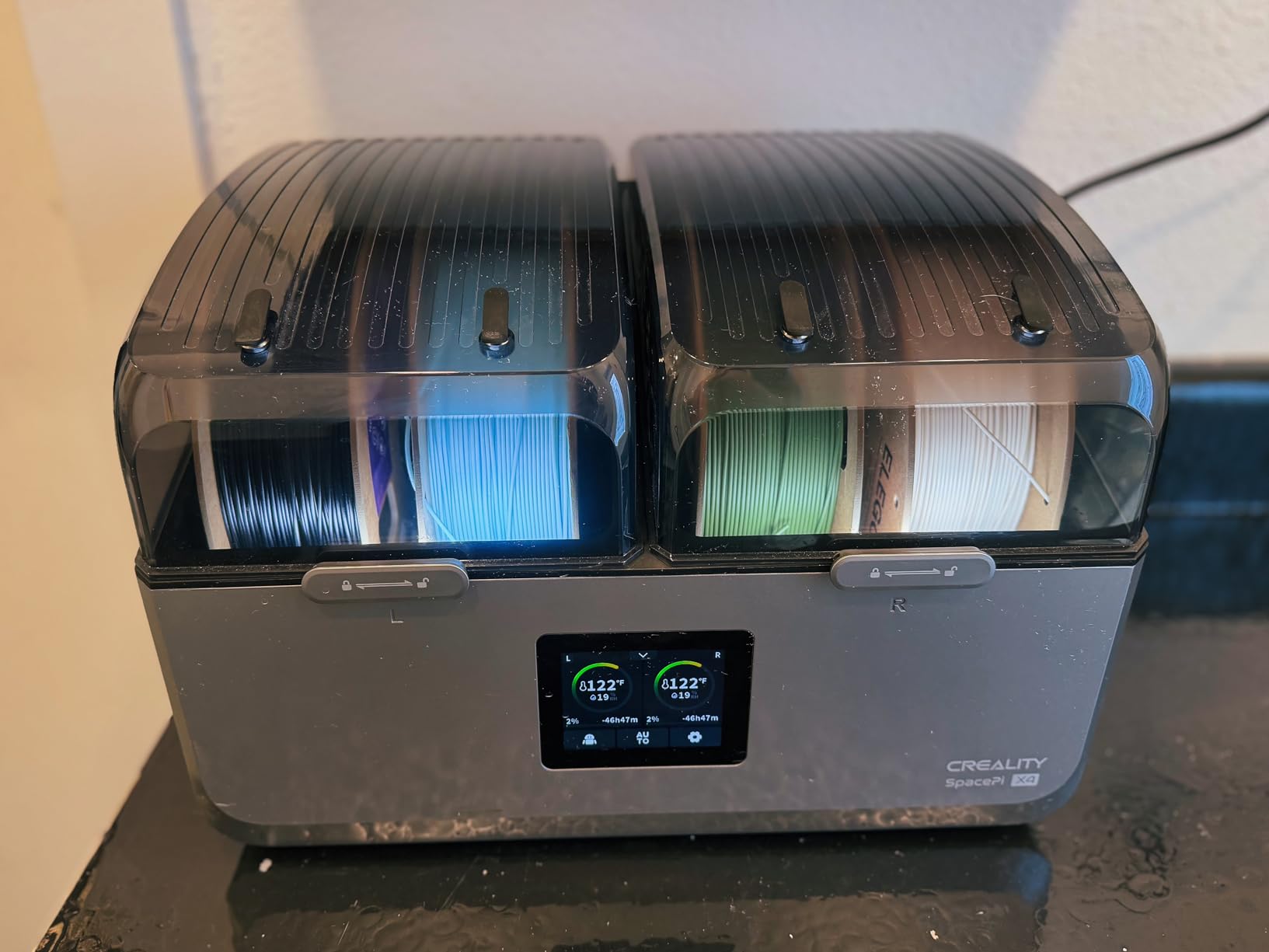 Official Creality Filament Dryer, Space Pi X4 Filament Storage Box, 85℃ Max Temperature, Dual Independent Heating Chambers, Power Saving for PLA PETG ABS TPU ASA PC PA PAHT, DB-05 customer photo 1