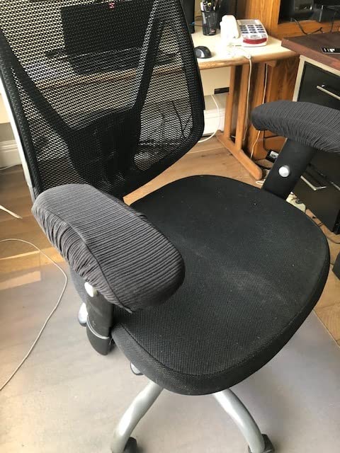 Melaluxe Office Chair Armrest Covers, Stretchable Removable Washable Chair Arm Covers, Elastic Desk Computer Gaming Chair Arm Rest Protector Slipcovers (Black) customer photo 2