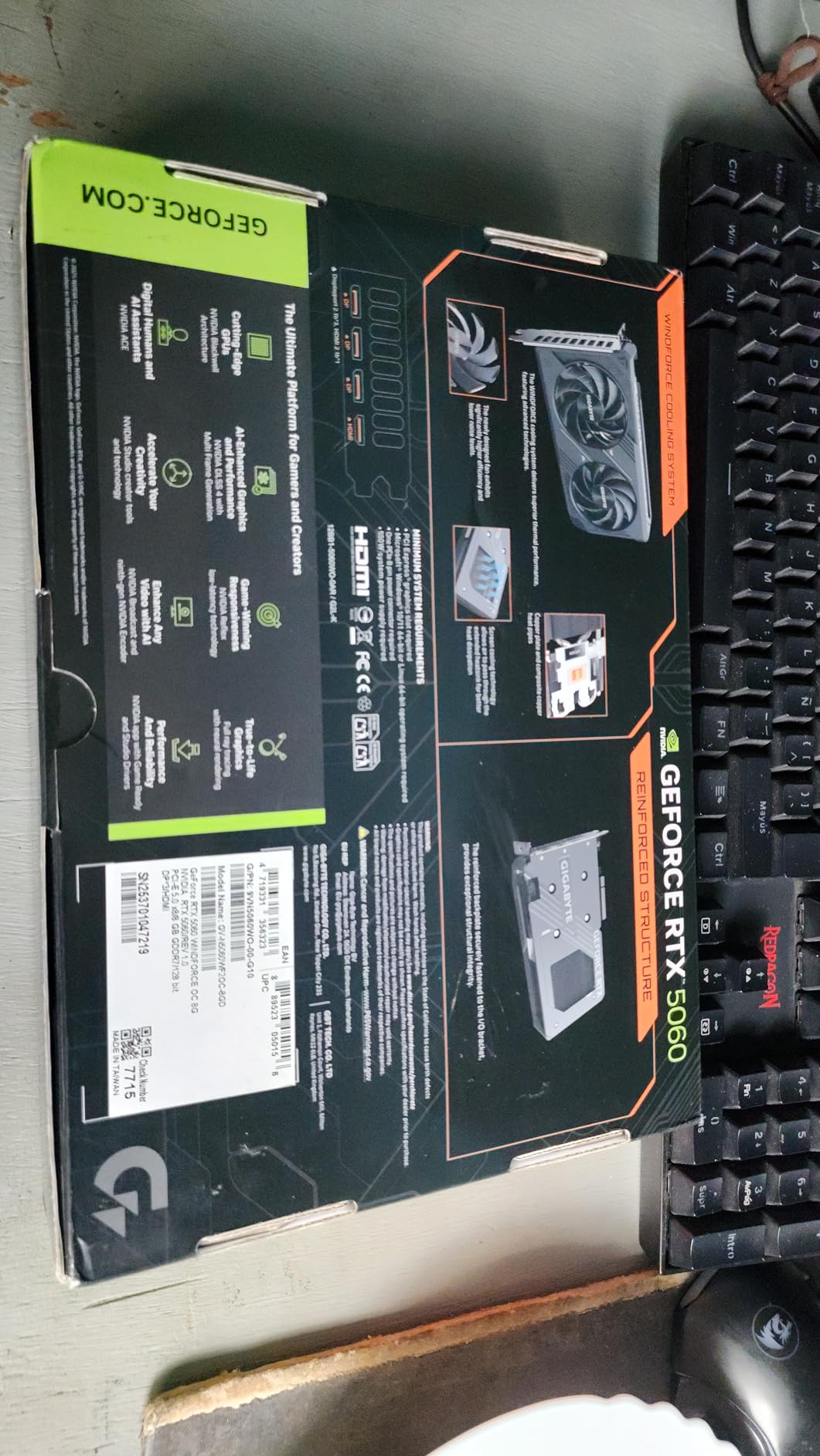 GIGABYTE GeForce RTX 5060 WINDFORCE OC 8G Graphics Card, 8GB 128-bit GDDR7, PCIe 5.0, WINDFORCE Cooling System, DisplayPort & HDMI, GV-N5060WF2OC-8GD customer photo 1