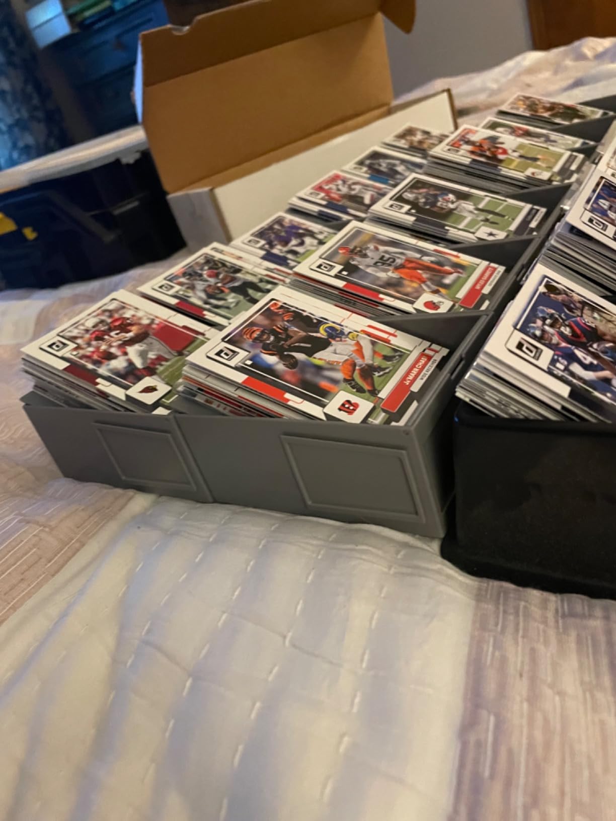 BCW Modular Card Sorting Trays, 6 Customizable Interlocking Cells, 2 Pack | Interlocking cells form custom trays and adjust flat or inclined to sort sleeves, toploaders, and magnetic card holders. customer photo 2