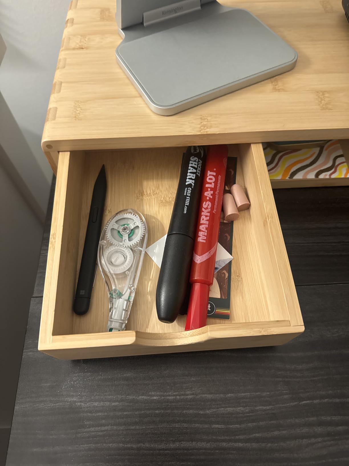 Bamboo Monitor Stand Riser with Drawer customer photo 2