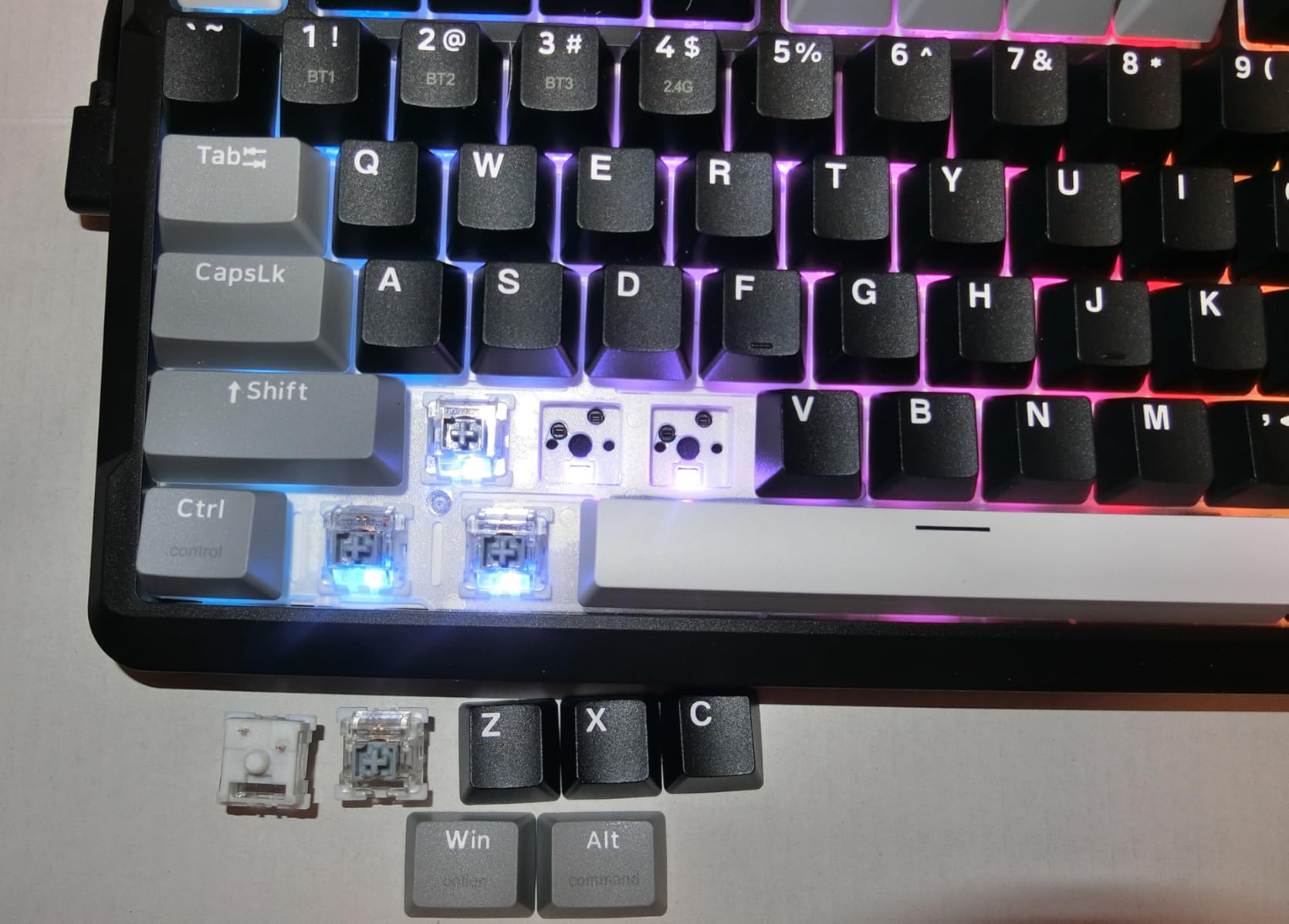 Redragon K742 Wireless Mechanical Gaming Keyboard with Knob for PC Computer | Bluetooth 5.0/2.4GHz/USB C Wireless Creamy Keyboard with Number Pad, RGB Backlits, Hot-Swappable with Linear Switches (Black) customer photo 1