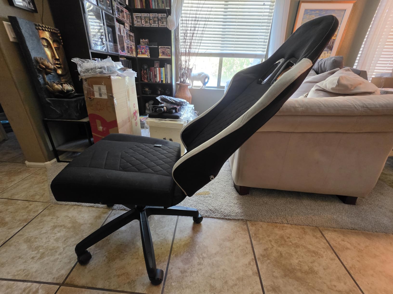GTPLAYER Gaming Chair, Computer Office Chair with Pocket Spring Cushion, Linkage Armrests and Footrest, High Back Ergonomic Computer Chair with Lumbar Support Task Chair with Footrest(Black) customer photo 2