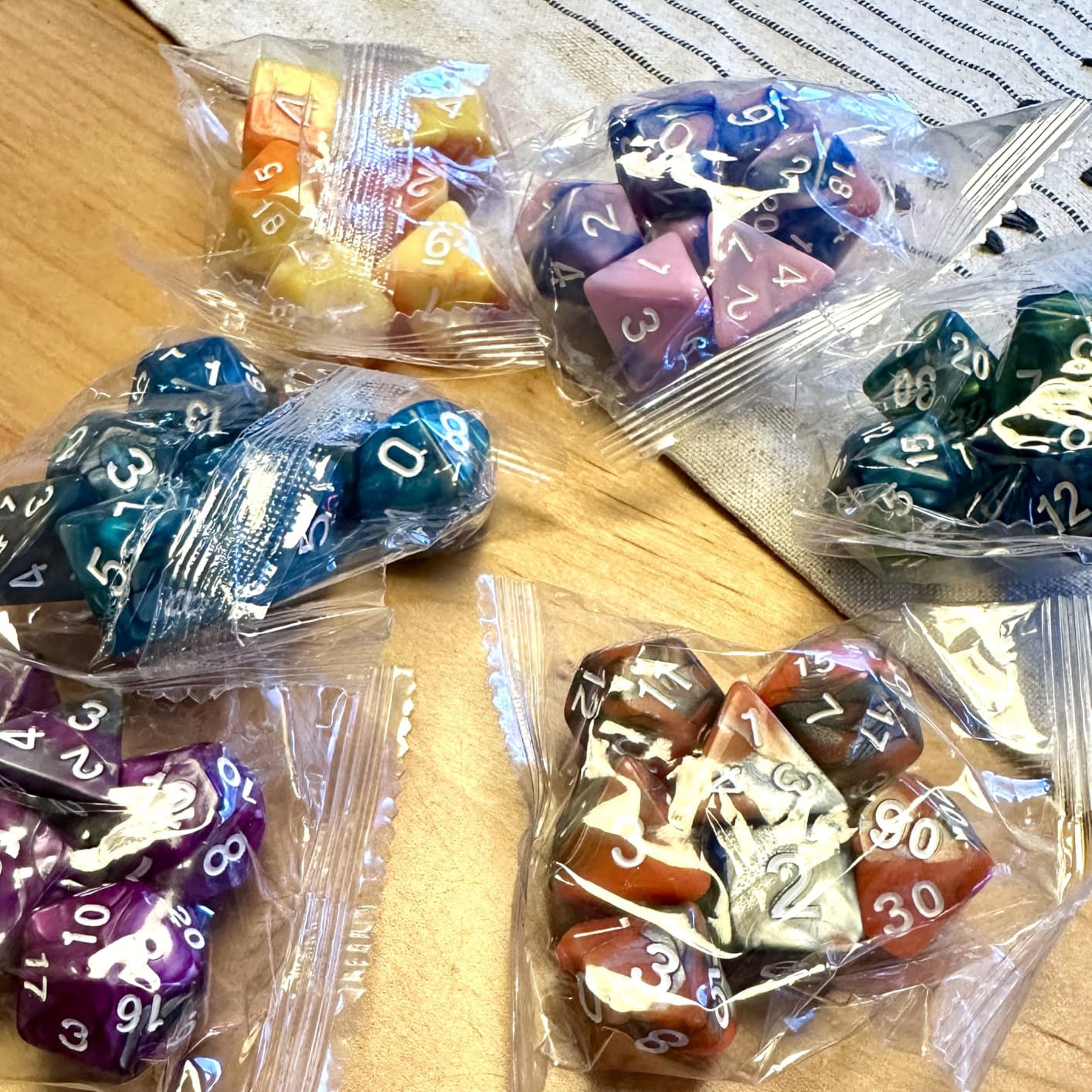 D&D Dice Set, 42PCS Polyhedral Dice with Bag for DND RPG Games | 5 complete acrylic dice sets with clear, easy-to-read numbers customer photo 2