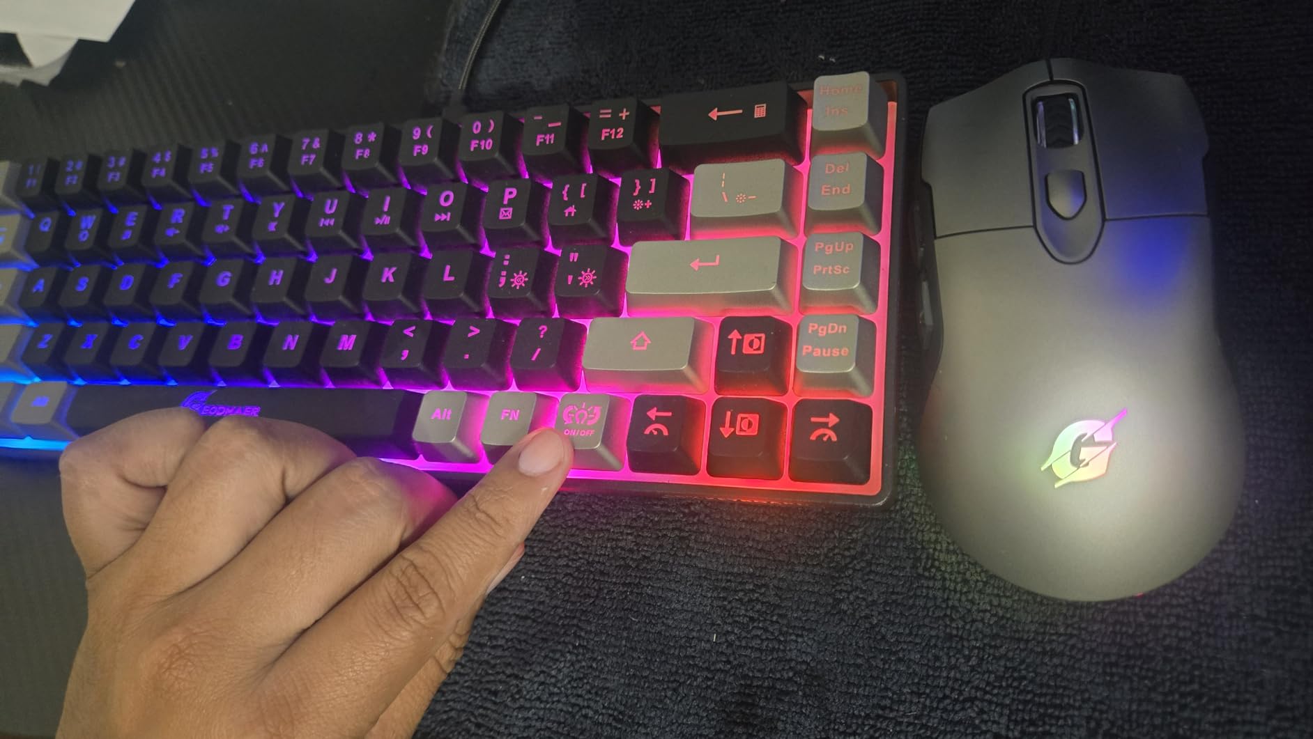 GEODMAER 65% Gaming Keyboard and Mouse Combo, RGB Backlit Keyboard + 7200 DPI Gaming Mouse, Ultra-Compact Anti-Ghosting Wired Keyboard and Mouse for PC Laptop Gamer customer photo 1