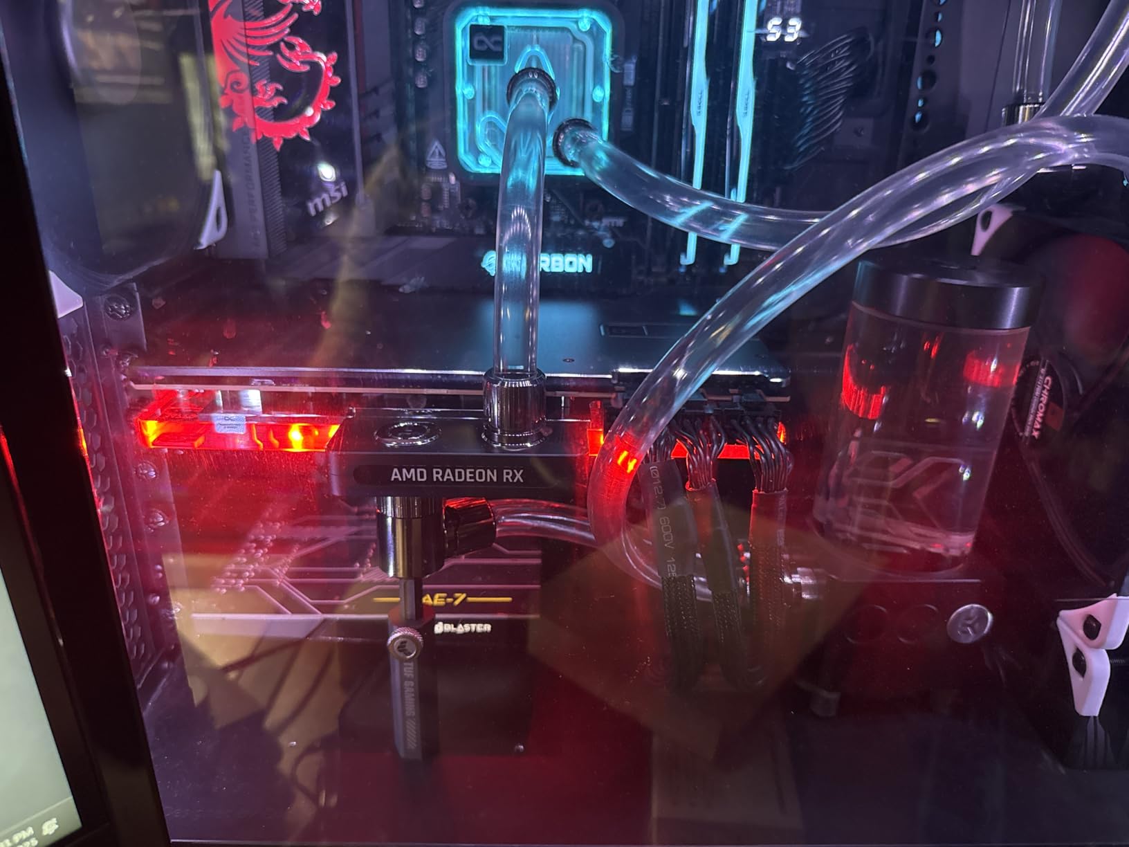 Alphacool Core RX 9070 XT TUF + Prime GPU Water Block with Backplate | Chrome-Plated Copper Base, Acrylic Top, aRGB, 4x G1/4
