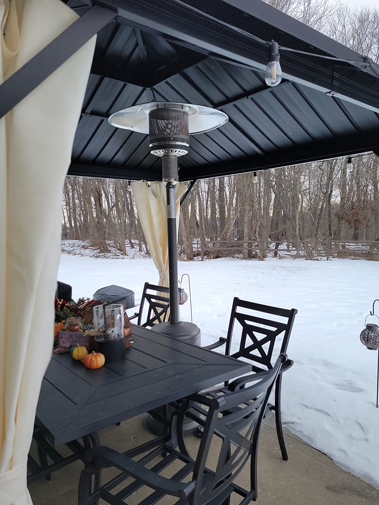 Pamapic 41,000 BTU Propane Patio Heater with Wheels & Cover, CSA Certified Outdoor Heater with Lockable Wheels for Backyard, Balcony, Garden, Weather Resistant, 53.9