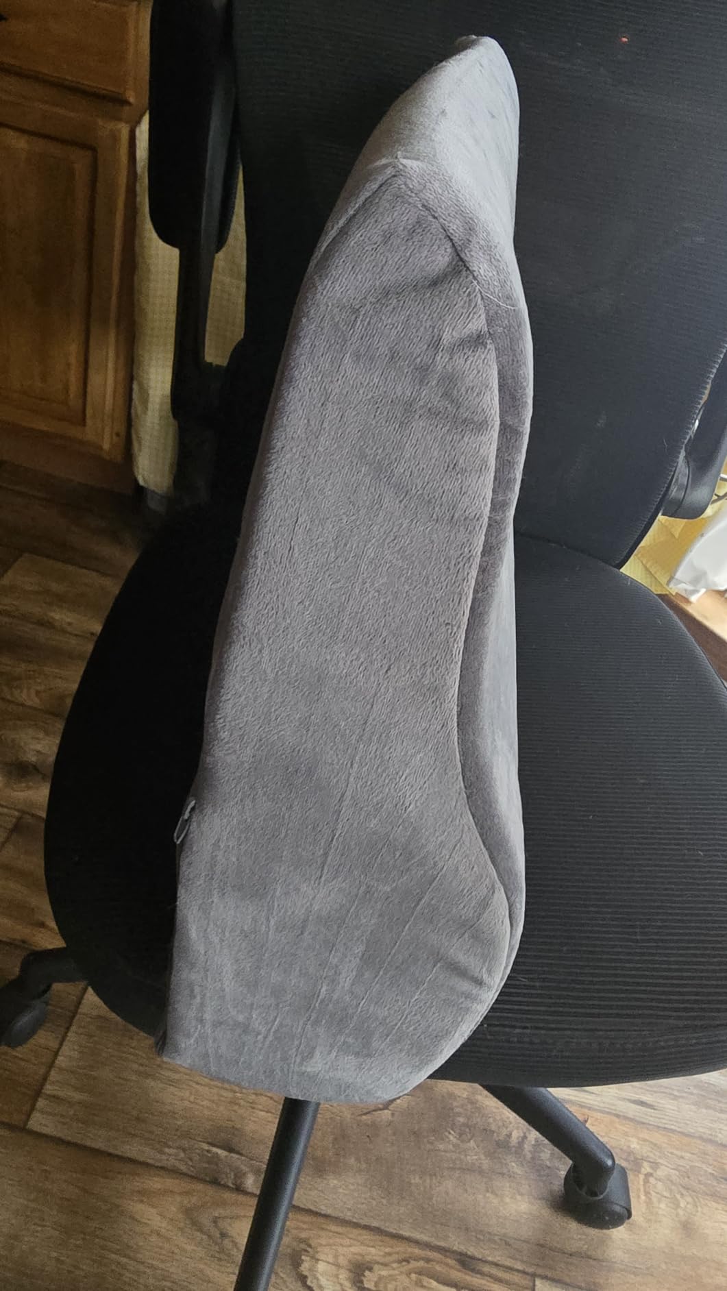 Lumbar Support Pillow for Recliner, Large Memory Foam Back Support Cushion for Sofa & Gaming Chair, Ergonomic Backrest Pillow for Elderly, Comfortable Couch Cushion with Machine Washable Cover, Gray customer photo 2