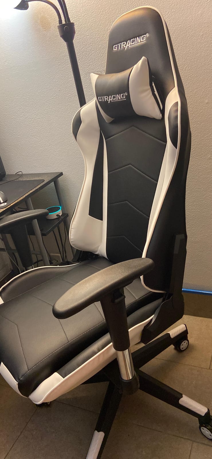 GTRACING Gaming Chair with Reclining Backrest, Adjustable Height and Swivel Base, Ergonomic Computer Chair with Headrest and Lumbar Support (Black) customer photo 1