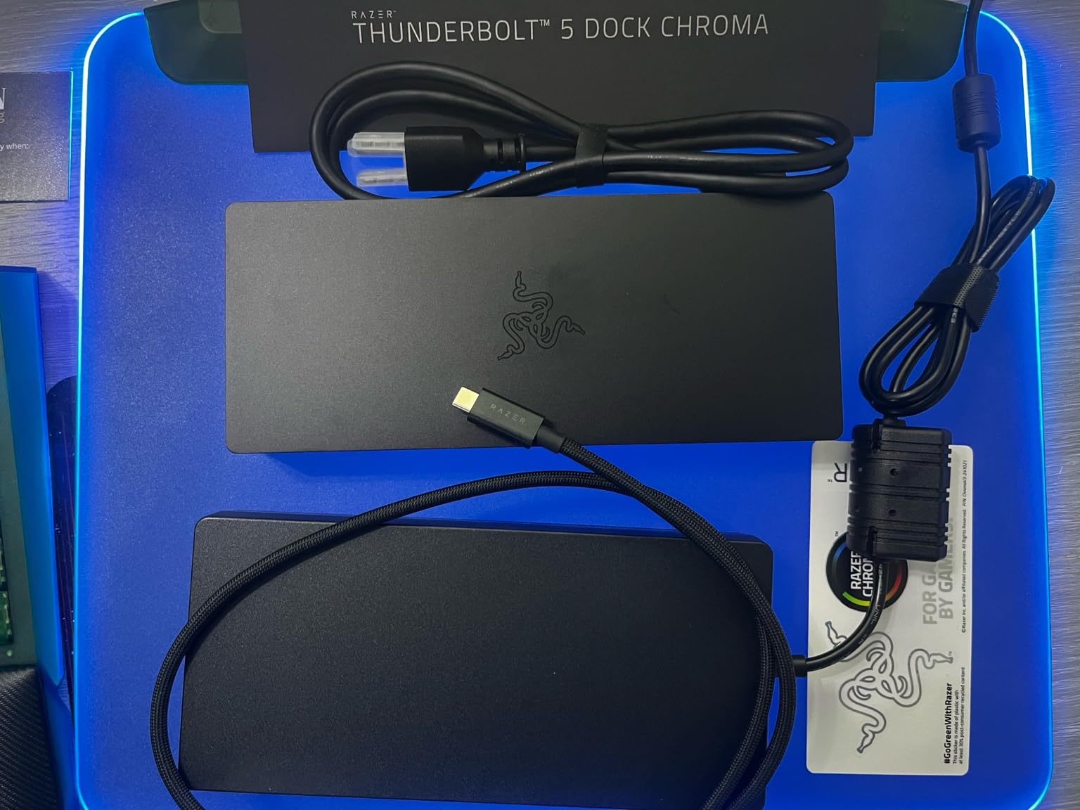 Razer Thunderbolt 5 Dock Chroma, 11 Ports + M.2 SSD Slot, Black | 120Gbps Transfer Speeds, 3x 4K Displays at 144 Hz on Thunderbolt 5/4 Laptops, 140W PD Charging, Active Cooling, TB Share customer photo 2