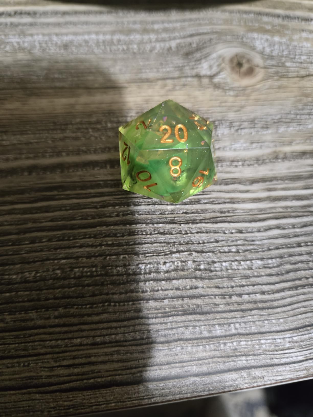 Haxtec Sharp Edge DND Dice Set, Holographic Resin Polyhedral RPG Dice | Green D&D Dice for Role Playing Games, Compatible with Dungeons and Dragons, Handmade 7-Die with Metal Case, TTRPG Gifts customer photo 1