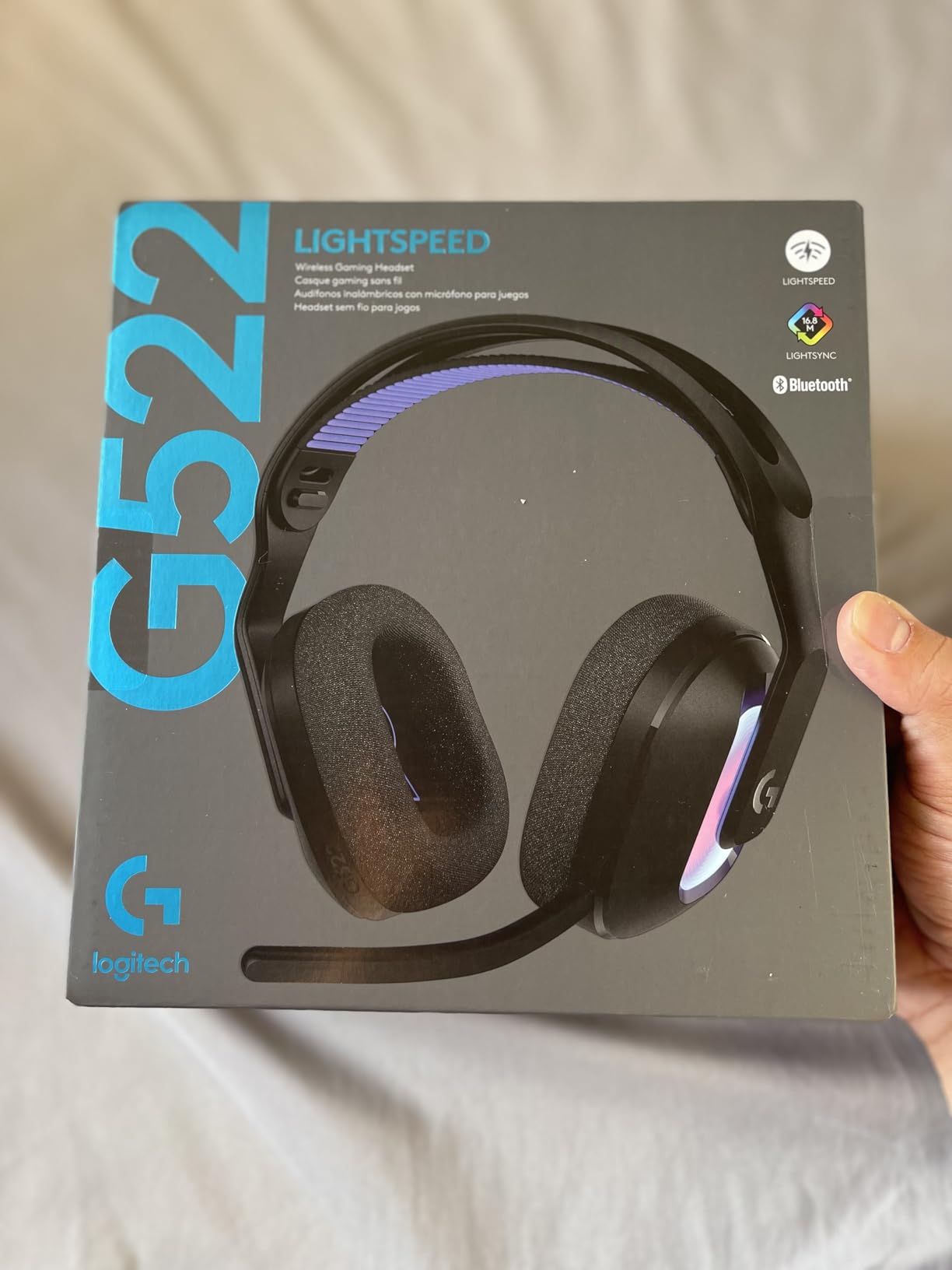 Logitech G522 Lightspeed Wireless Gaming Headset - Black | For PC, 2.4 GHz, Bluetooth & USB-C, 60+ Hr Battery, 48 kHz/24 bit Audio, Detachable Blue VO!CE Mic, RGB customer photo 2
