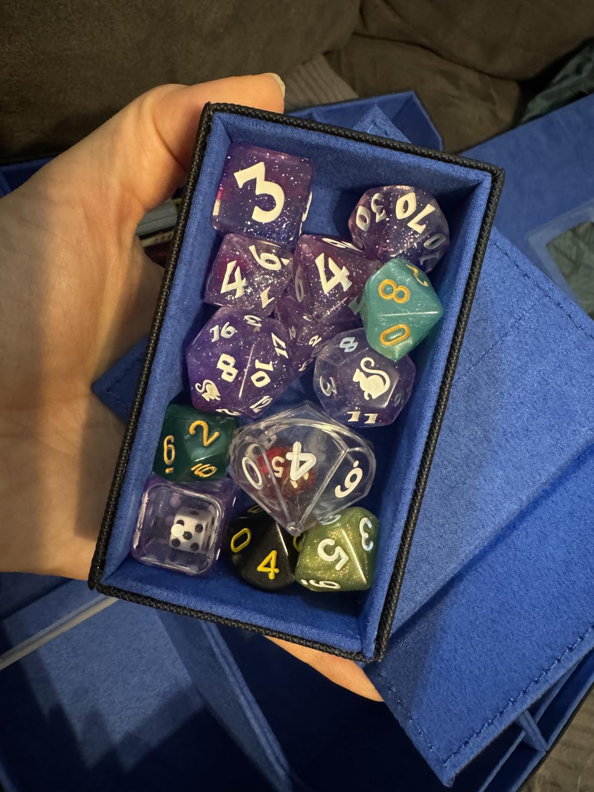 Trading Card Storage Box, 3500+ MTG Deck Box with Magnetic Lid | Lid-secured handle with dual display zones,acrylic card holder dice box, dividers & labels for TCG, MTG & sports cards customer photo 2