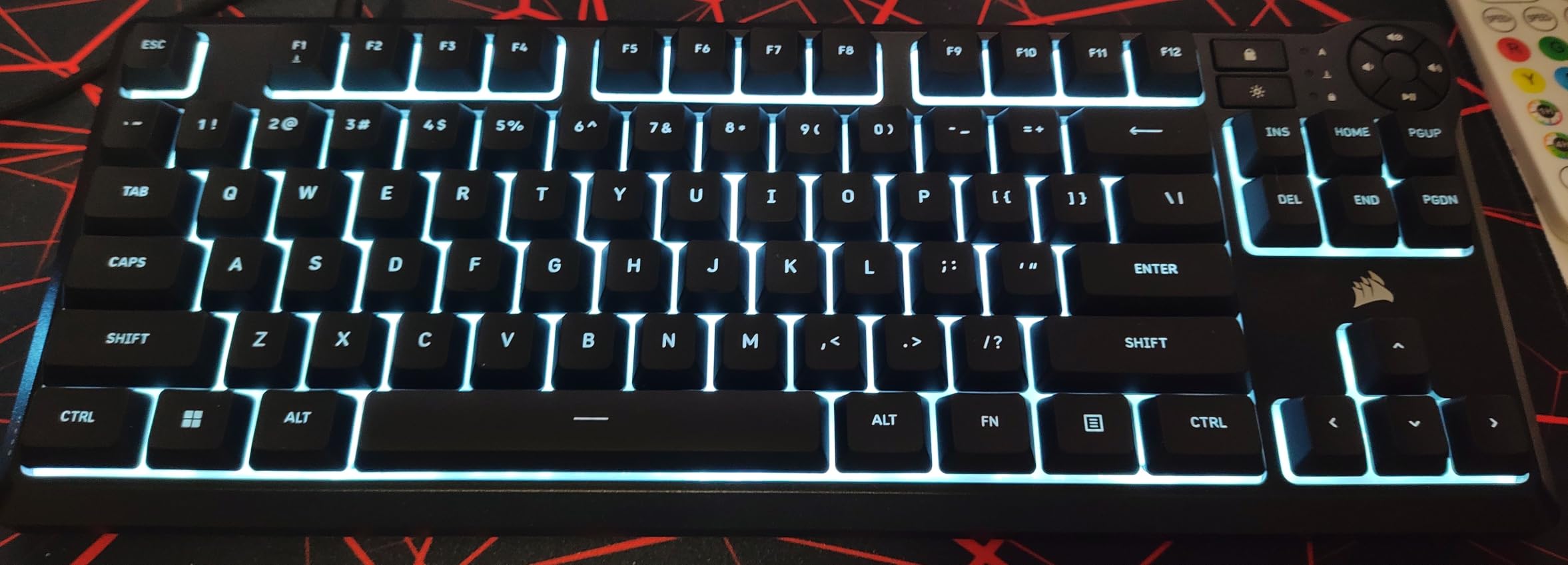 Corsair K55 CORE TKL RGB Gaming Keyboard - Tenkeyless, 8-Zone RGB, Quiet Membrane Keys, Spill Resistant, Media Keys, 1000Hz Polling - NA Layout - Black customer photo 2