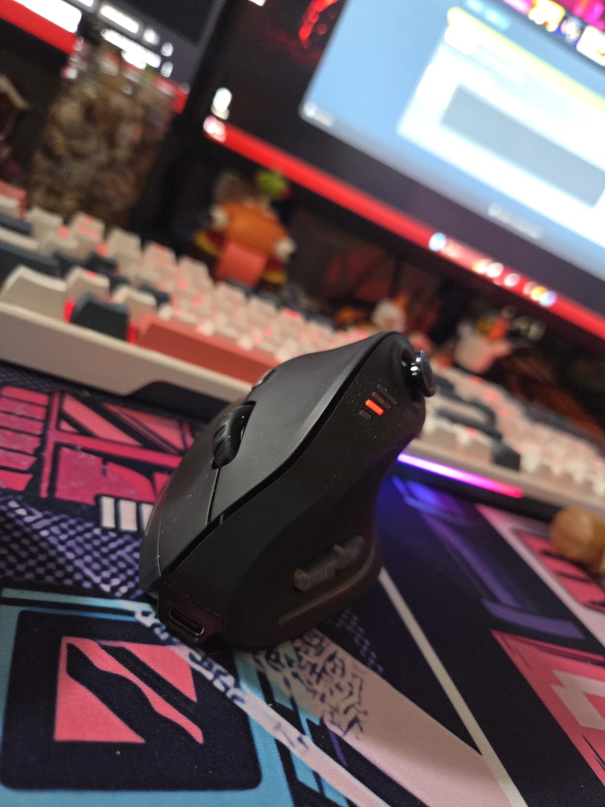 TKMARS Wireless Ergonomic Vertical Gaming Mouse with Joystick, Bluetooth & 2.4G, 12 Programmable Buttons, Adjustable 24000 DPI, Rechargeable RGB Computer Mouse for PC, MacBook & Laptops customer photo 1