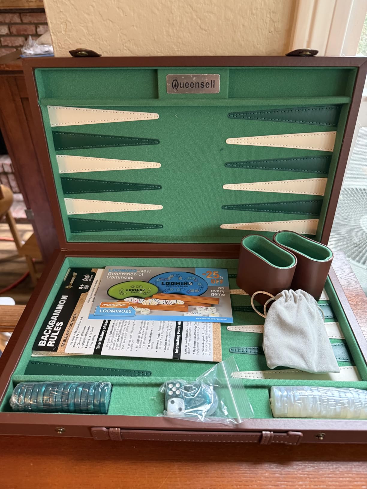 Queensell Premium Faux Suede Backgammon customer photo 2