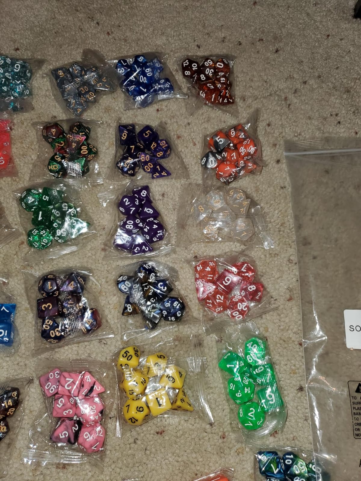 QMay 35 Sets Polyhedral Dice - 245 Pcs (35 X 7) DND Dice + 1 Large Dice Bag | 35 Colors D4 D6 D8 D10 D% D12 D20, Great for Dungeons&Dragons, MTG, Role Playing Table Games, Dice Goblins, RPG Players & DMs customer photo 1