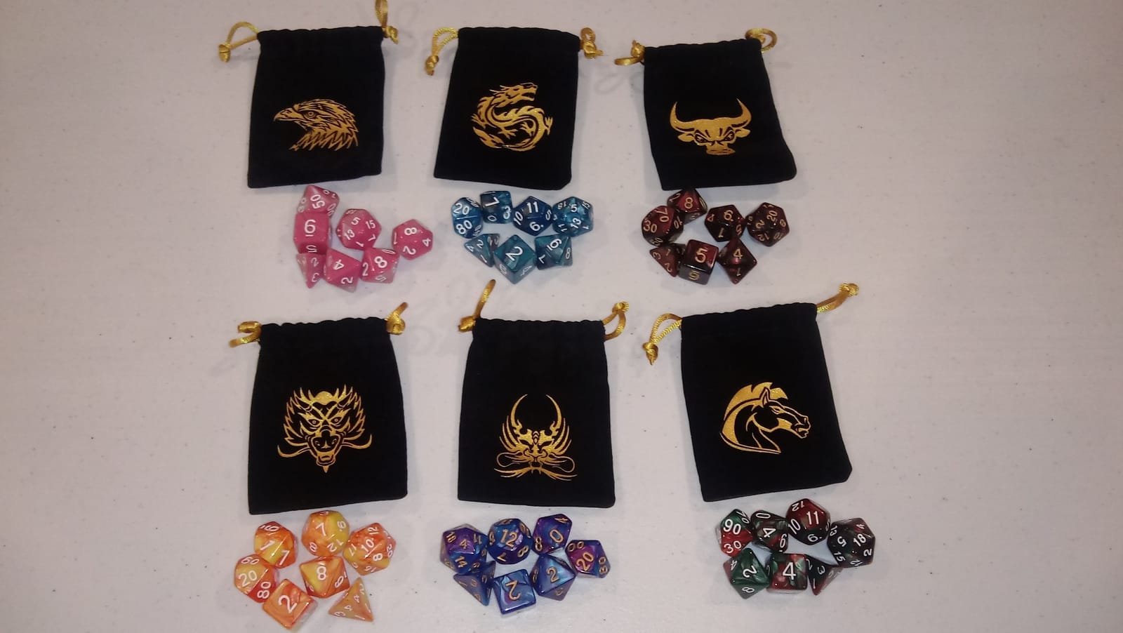 QMay 35 Sets Polyhedral Dice - 245 Pcs (35 X 7) DND Dice + 1 Large Dice Bag | 35 Colors D4 D6 D8 D10 D% D12 D20, Great for Dungeons&Dragons, MTG, Role Playing Table Games, Dice Goblins, RPG Players & DMs customer photo 2