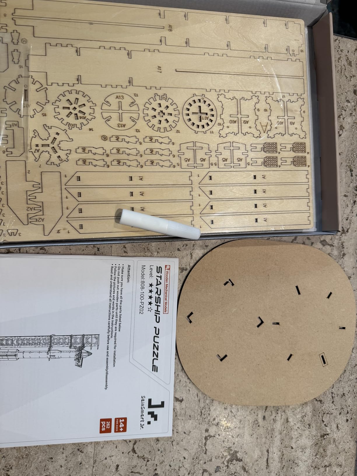 SainSmart Jr. 3D Wooden Puzzles for Adults - SpaceX Starship Super Heavy Booster, DIY Rocket Model Kit & STEM Educational Toy, Unique Desk Decor for Adults and Teenager Space Lovers customer photo 1