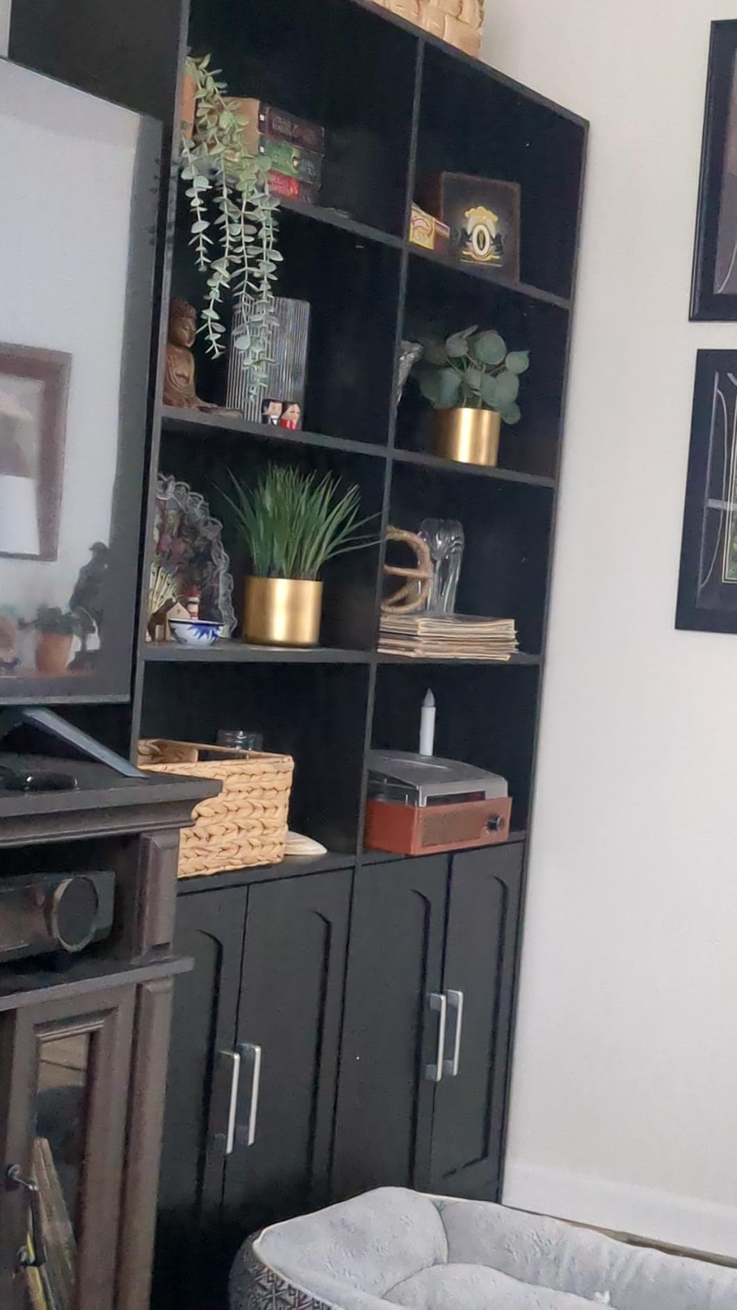 FACBOTALL Bookshelf and Bookcase with Doors, 6 Tier Double Wide Large Bookshelves, Open Display Shelves, 73'' Tall Bookshelf with Storage Cabinets for Home Office, Living Room, Library, Blue customer photo 2