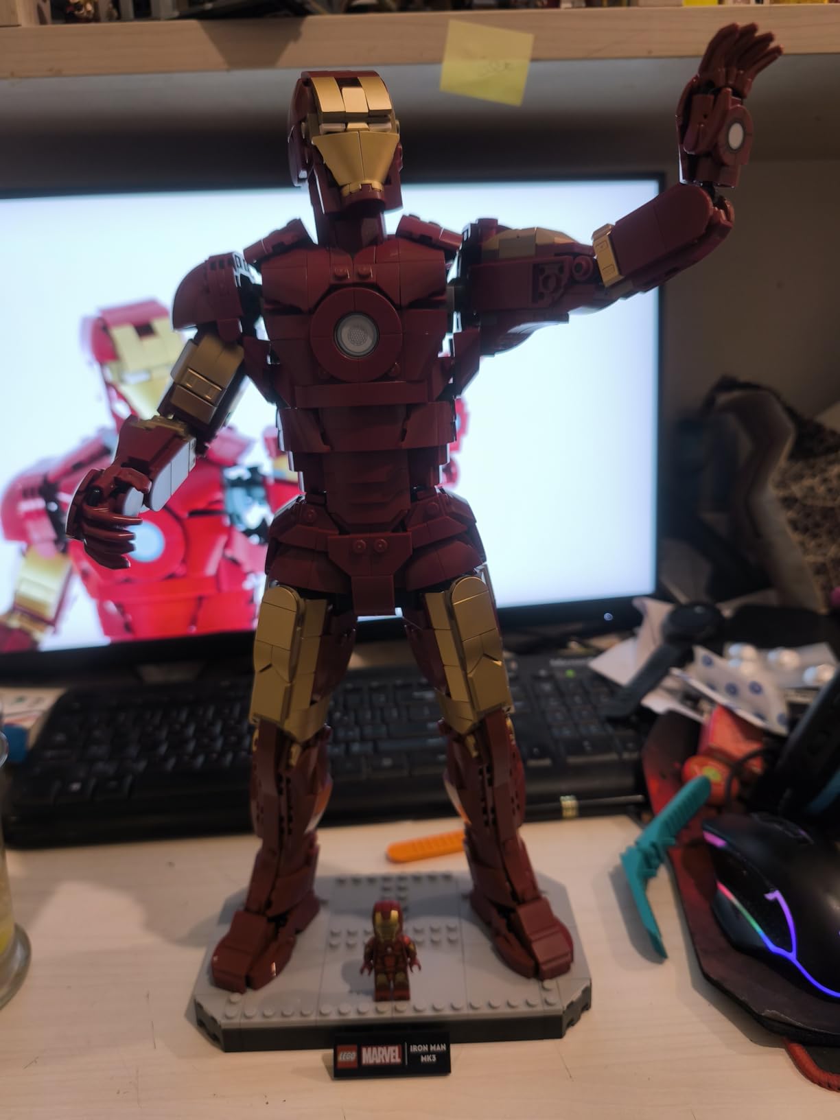 LEGO Marvel Iron Man Mark 3 Collectors' Edition Building Set - Poseable Super Hero Construction Kit W/Mark 3 Minifigure for Adults, Ages 18+ - Collectible Gift Idea for Birthdays - 76344 customer photo 2