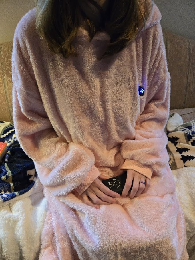 PETREL Wearable Heated Shawl Poncho Blanket, 3 Heat Sets | Cordless Heated Throw Blanket, Battery Operated, Sherpa Lining Portable Electric Wrap Hoodie for Car, Indoor, Camping, Picnic customer photo 2