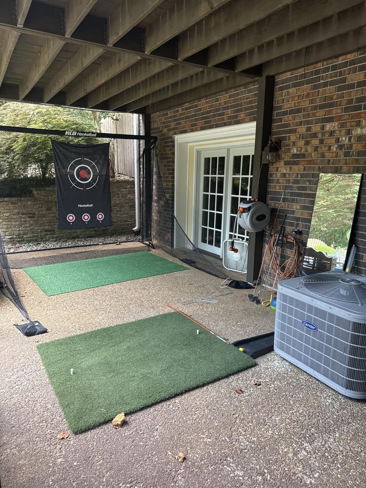 Haokelball Golf Practice Net 10x8FT Driving Hitting Net & Simulator Cage | Backyard Outdoor, Indoor Golf Simulator, Real Ball Practice, Impact Screen, Ball Return, Side Barriers, Projection Ready customer photo 2