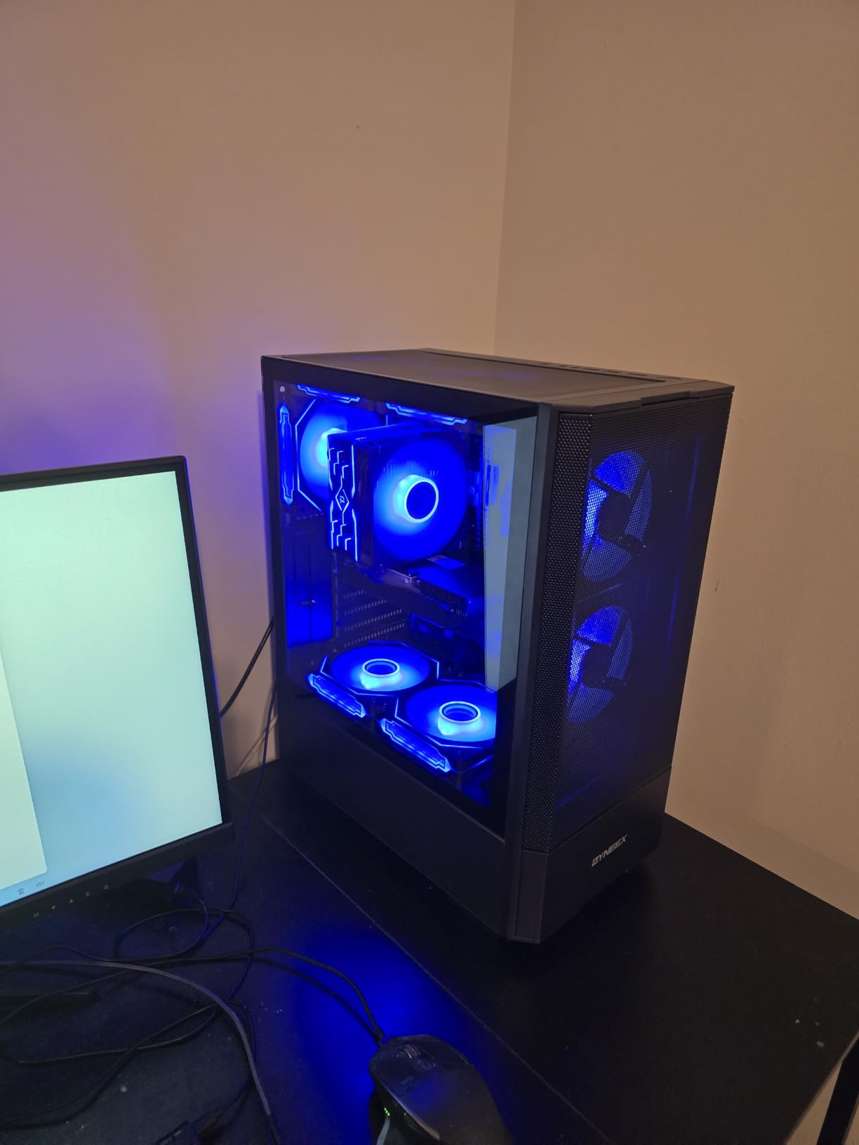 Prebuilt Gaming Desktop PC, AMD Ryzen 5 5500, GeForce RTX 3050 6GB,16GB DDR4 3200MHz RAM, 1TB NVMe SSD, ARGB Air Cooling, Wi-Fi,Tower Computer for Gaming, Streaming, Editing customer photo 1