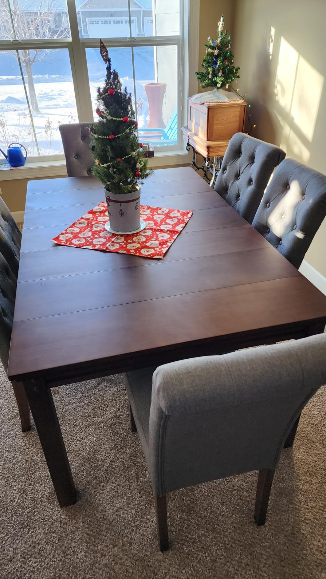 Convertible Board Game Table for 4-6 Players, Spacious Gaming Space w/Clean-Edge Table Top, Non-Slip Play Mat, Cup Holder & Game Tray, Dining Table w/Storage for DND, Poker Card, Family Dinner customer photo 1
