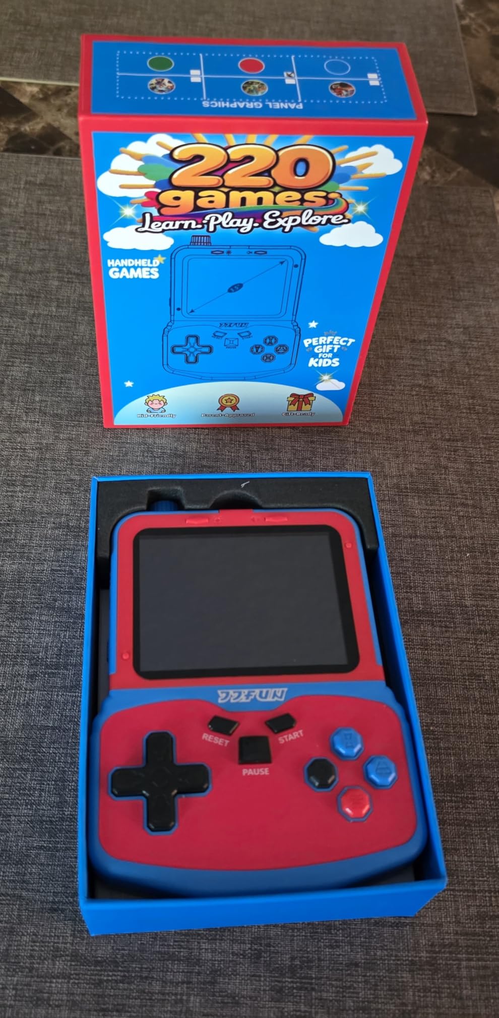 Handheld Game Console for Girls, 220 Retro Games Built-in, 3.5'' HD IPS Screen, Rechargeable Mini Portable Video Game Player for Travel & Car Trips, Gift for Kids (Rose Red) customer photo 2