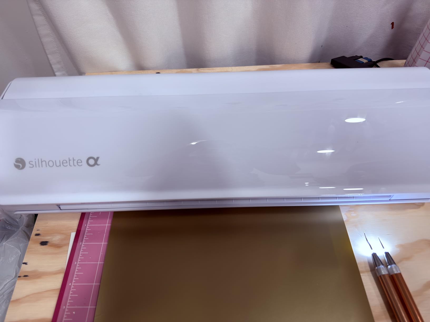 Silhouette America Cameo 5 Alpha - Smart Cutting Machine for Print & Cut - Quiet Operation with AutoBlade, Studio Software, Cutting Mat - Vinyl, Paper & Fabric Compatible - Classic White customer photo 1