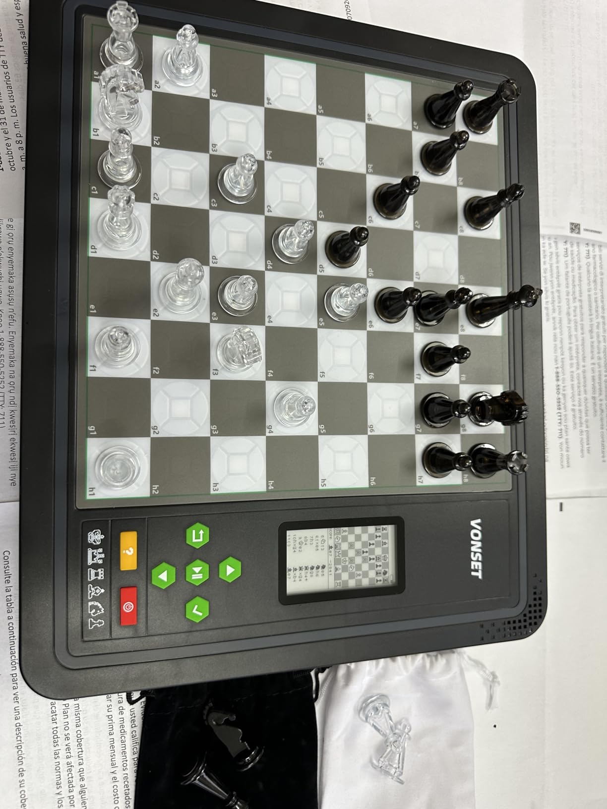 L6 Electronic Chess Board with LED Lights E-Ink Screen Display | Electronic Chess Computer transparent magnetic pieces for beginners and chess lovers Computer Chess Set customer photo 1