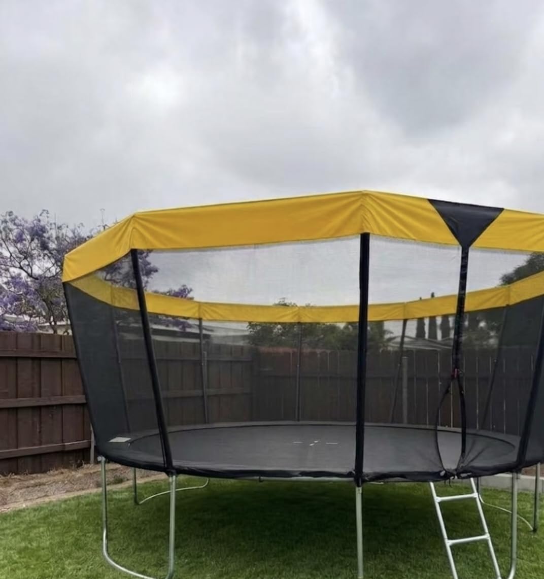 GYMAX Trampoline Outdoor, ASTM Approved Recreational Trampoline with Safety Enclosure Net & Non-Slip Ladder for Kids & Adults, Anti-Rust Large Rebounder Trampolines for Outside, Backyard customer photo 1