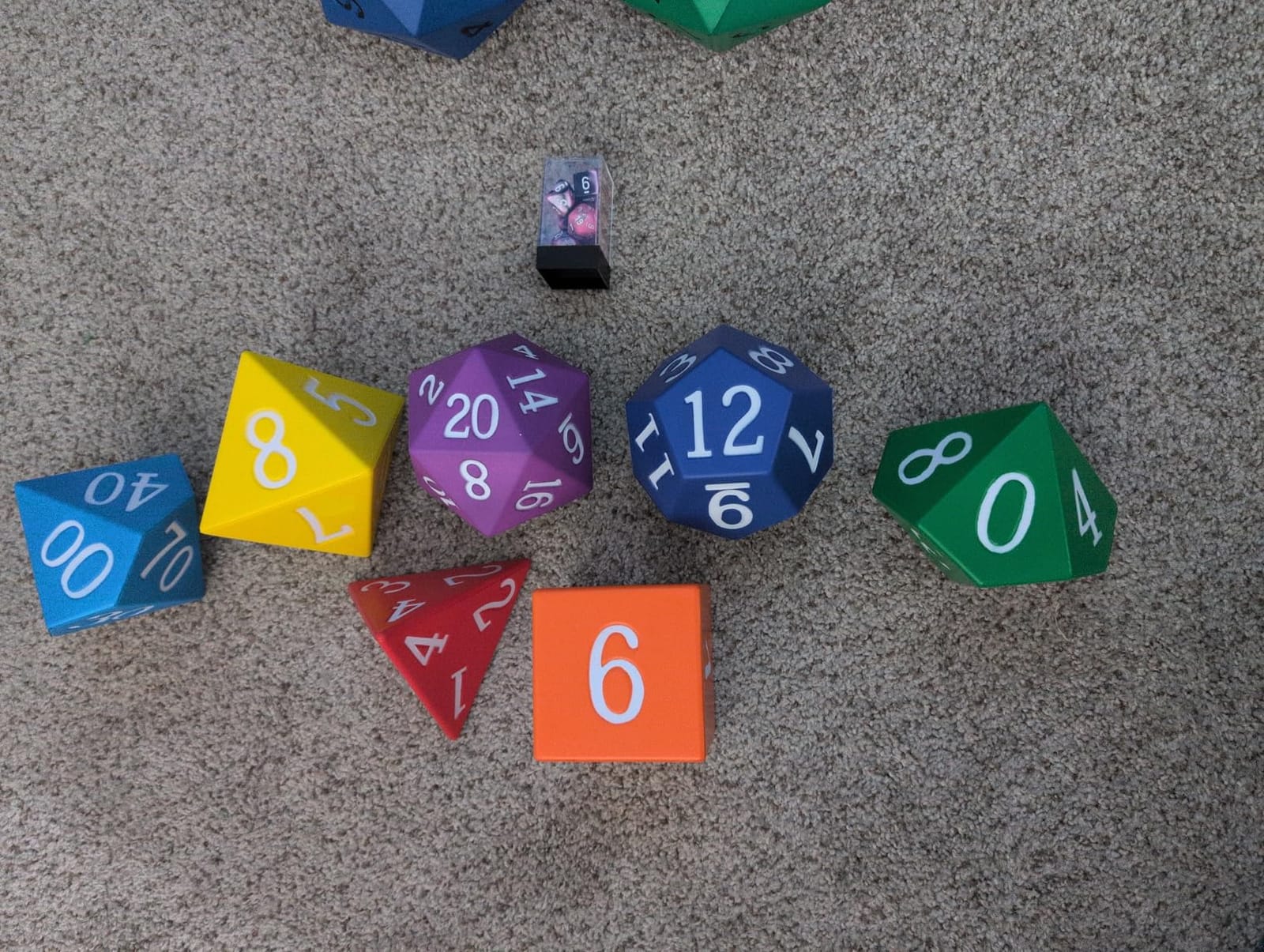 10CM (4Inch) Jumbo Foam 7pcs Polyhedral Dice Set, Large Rainbow Colors RPG Foam Dice for Games, Learning Resources customer photo 1