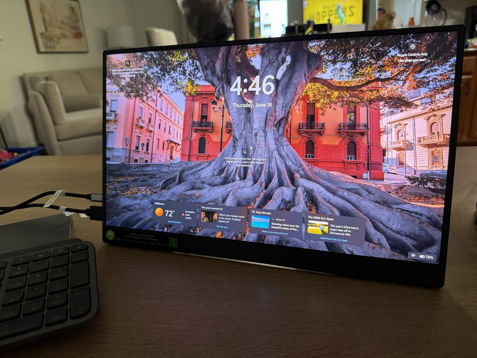 cocopar Portable Monitor 16 Inch 2.5K QHD 110% sRGB 144Hz USB-C, 120Hz HDMI, Travel Monitor with Speaker Second Screen for Laptop MacBook Surface PC Xbox PS4/5, VESA Mountable, with Kickstand customer photo 1