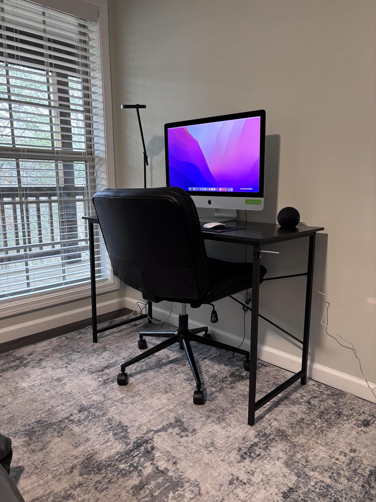 OLIXIS 47 Inch Computer Office Desk for Small Spaces, Writing Gaming Work Desk Modern Study Table with Storage Bag & Headphone Hook, Home Bedroom, Black customer photo 1