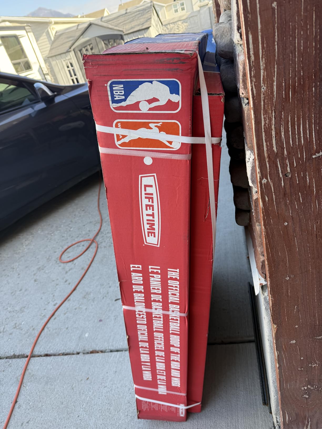 Lifetime NBA League Edition Portable Basketball Hoop, Adjustable Height 7.5-10 Ft, 44 Inch Shatterproof Polycarbonate Backboard, Steel Frame, Black/Clear customer photo 1