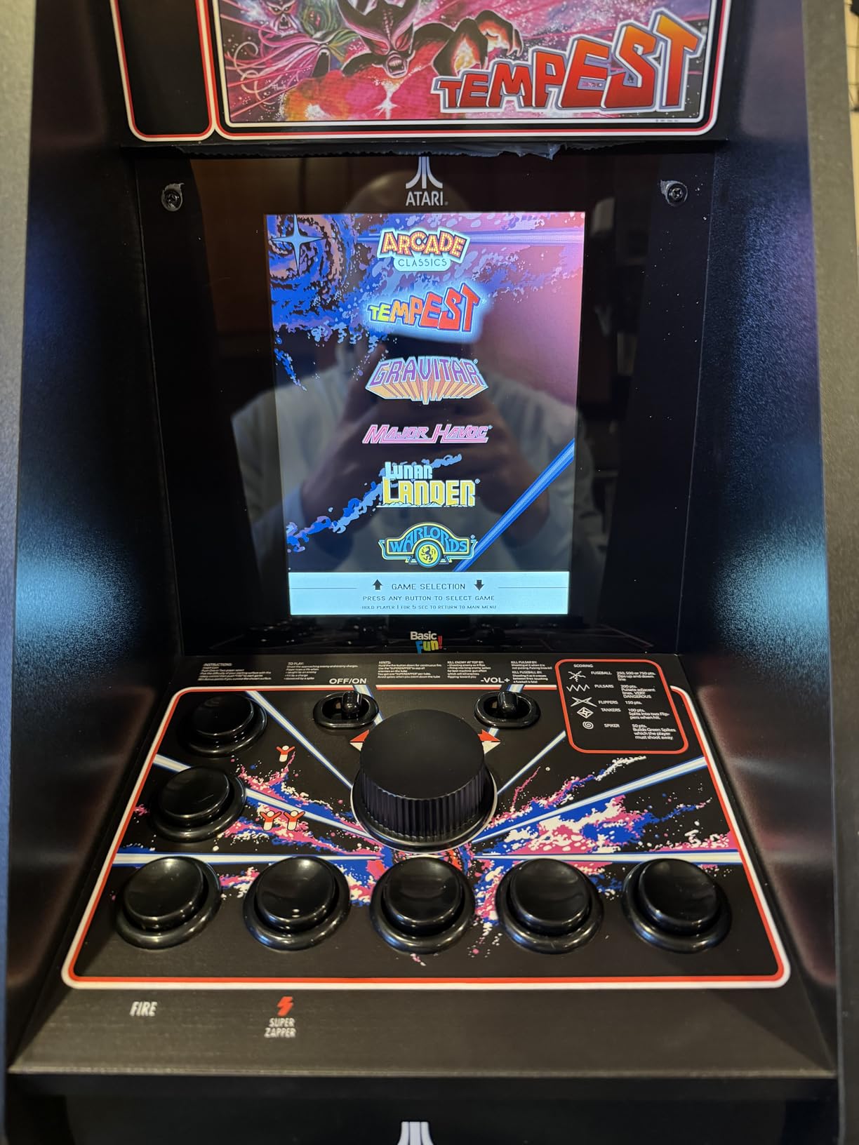 Arcade Classics - Atari Tempest Counter Series Game Machine, 5 Games, 8