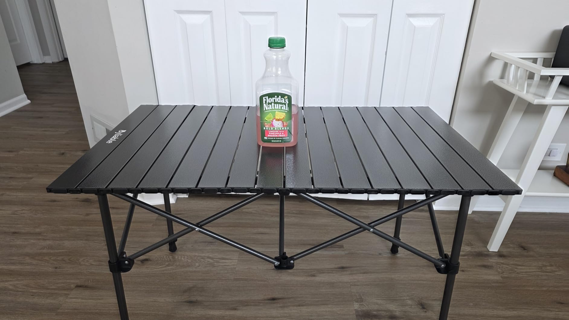 Byliable Camping Table Folding Portable Camp Aluminum Table, Wood Grain | Foldable Design, Roll-Up Aluminum Tabletop, Lightweight with Carry Bag, Height-Adjustable Legs, Outdoor for Camp, Picnic customer photo 1