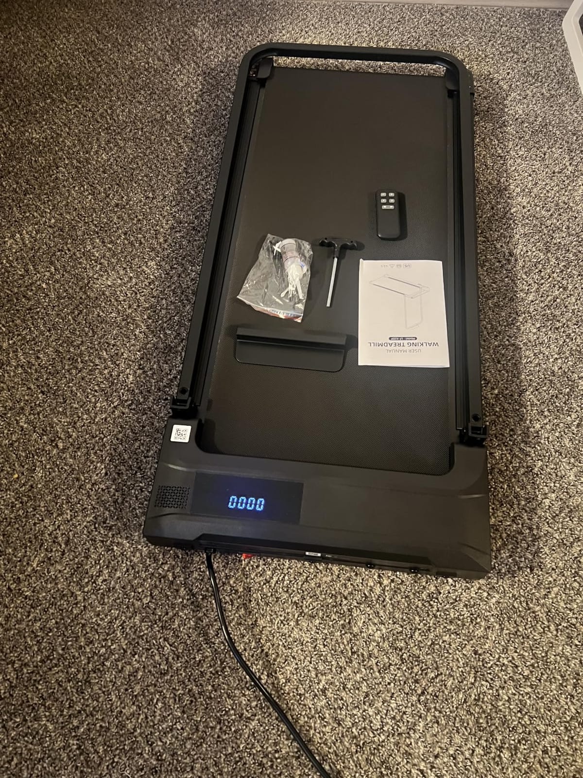 Walking Pad Treadmill for Home - Folding Treadmills with Handle Bar Portable Compact Fold up Indoor Foldable Handles Electric Walk Pads Small Spaces Mini Running Quiet Under Bed Office customer photo 1